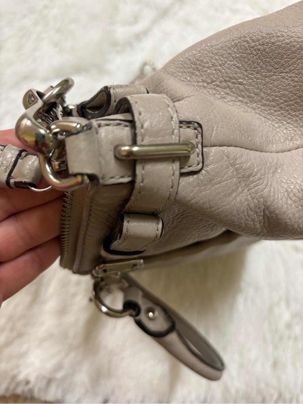 Coach Leather Satchel in Light Taupe with Gold Hardware - Picture 15 of 15